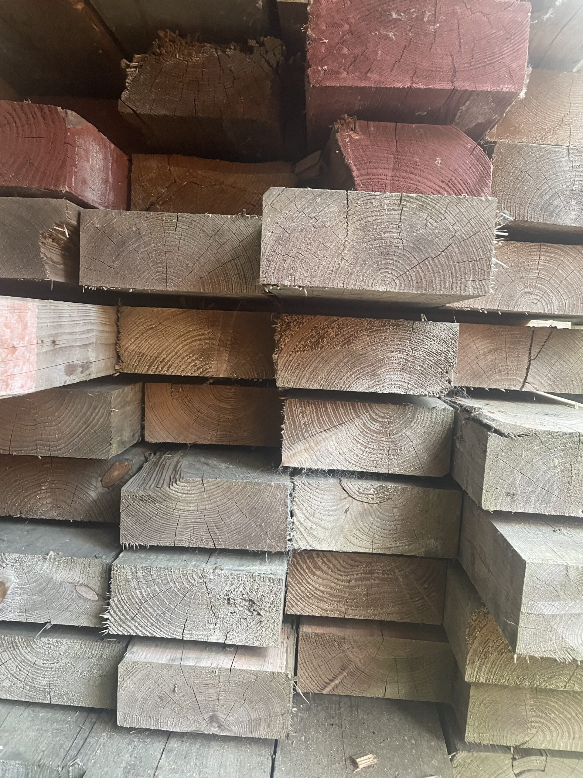 Gebruikte vuren balken 70mm x 165mm