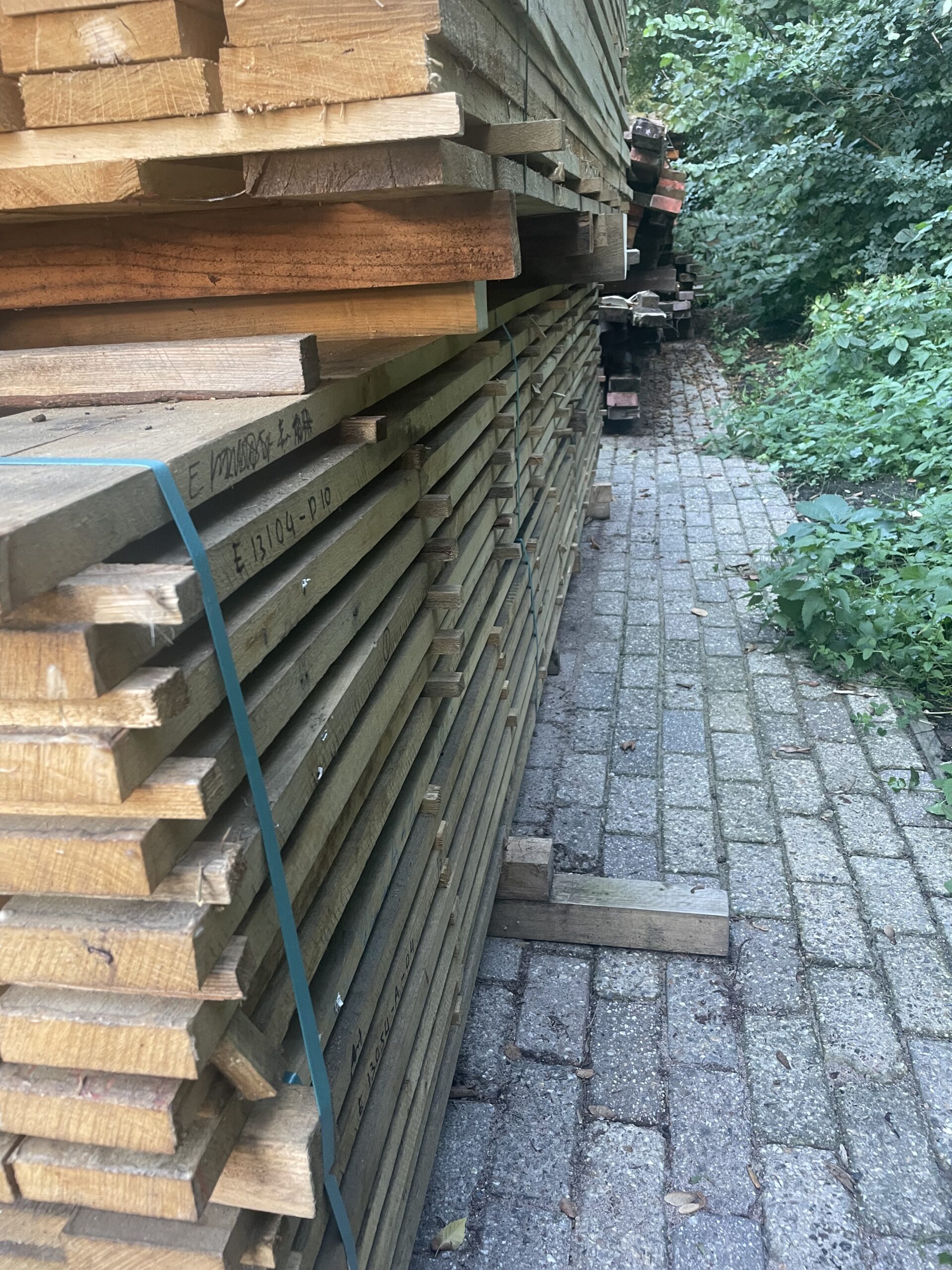 30mm x 100mm Frans eiken licht rustiek (ongeschaafd)